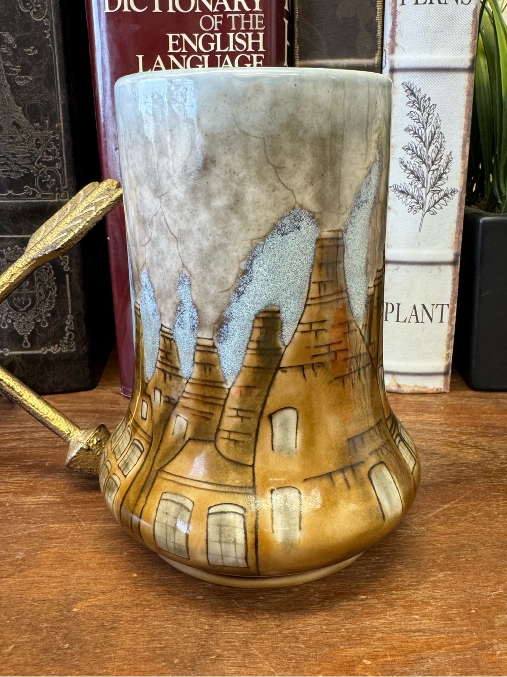 Cobridge Stoneware England Bottle Kiln Elephant Foot Vase City Chimney Vintage
